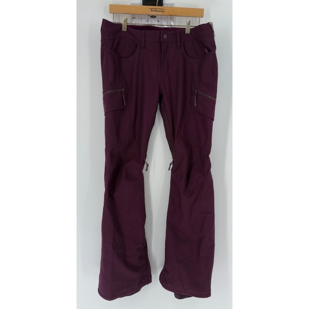 Burton Living Lining Snowboard‎ Pants Womens Medium Plum Purple Cargo Ski Pants